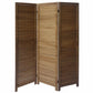 3 Panel Foldable Wooden Divider Privacy Screen with Shutter Design and Metal Hinges Brown By The Urban Port UPT-230659