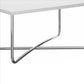 Coffee Table with Rectangular Top and X Base White and Chrome By The Urban Port UPT-238273