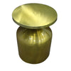 24 Inch Metal Frame End Table with Round Top and Bottle Shape Base Gold By The Urban Port UPT-247181