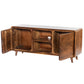 Farmhouse TV Media Cabinet with 2 Doors and Wooden Frame Weathered Brown By The Urban Port UPT-262407