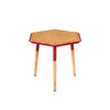 Paige 18 Inch Hexagon Illusion Wood Side Table Brown Red By The Urban Port UPT-272005
