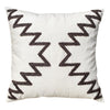 17 x 17 Inch 2 Piece Square Cotton Accent Throw Pillow Set with Modern Geometric Aztec Design Embroidery White Gray By The Urban Port 