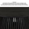 Ridge 32 Inch Handcrafted Round Coffee Table Mango Wood Slatted Flared Base Black By The Urban Port UPT-276558