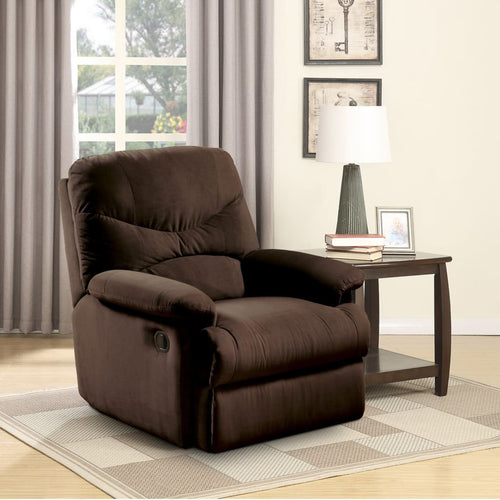 Arcadia Glider Recliner | Microfiber Upholstery | Chocolate Brown