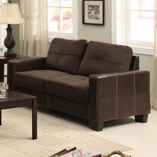 Loveseat | 56" | Vegan Faux Leather | Microfiber | Espresso