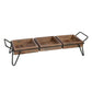 Artisinal Wood Serving Tray 3 Seperate Sections and Metal Frame Brown Black By The Urban Port UPT-250431