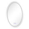 Oval LED Wall Mirror with Metal Encasing and Frosted Edges Silver By The Urban Port UPT-266402