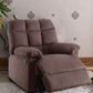 Plush Cushioned Recliner With Tufted Back And Roll Arms In Brown