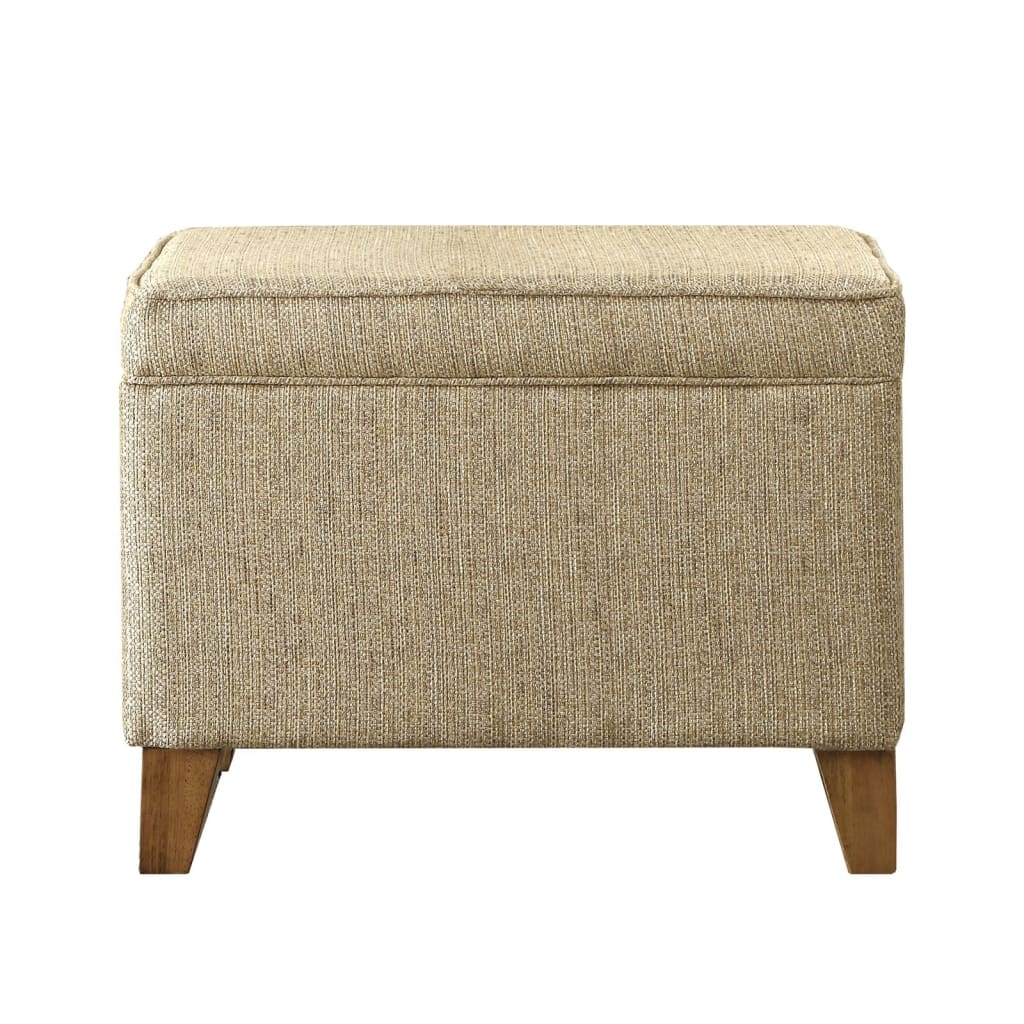 Ottoman | Rectangular | Lift Top Storage | Brown Upholstery