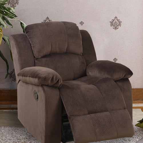Rocker Recliner | Suede Fabric | Choco Brown