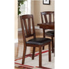 Solid Wood Leather Seat Side Chair Brown Set of 2