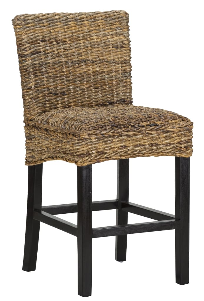 Buy Counter Stool Brown Black Rattan Seat Low Back BBB Accredited