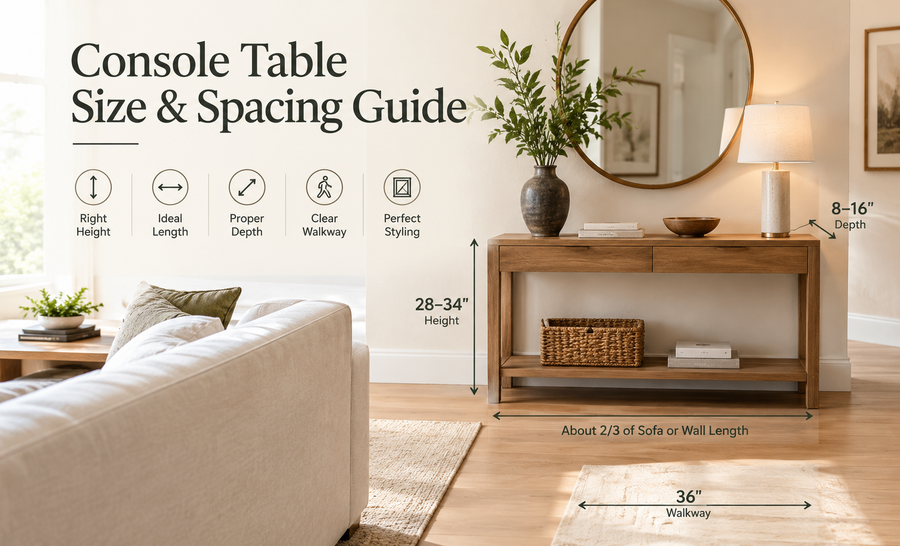 Console Table Size & Spacing Guide: Find the Right Fit for Your Space