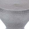 Industrial Style Hammered Texture Iron Stool with Hourglass Shaped Body, Silver By The Urban Port