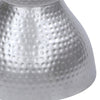 Industrial Style Hammered Texture Iron Stool with Hourglass Shaped Body, Silver By The Urban Port