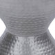 Industrial Style Hammered Texture Iron Stool with Hourglass Shaped Body, Silver By The Urban Port