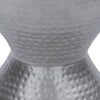 Industrial Style Hammered Texture Iron Stool with Hourglass Shaped Body, Silver By The Urban Port