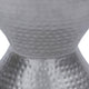 Industrial Style Hammered Texture Iron Stool with Hourglass Shaped Body, Silver By The Urban Port