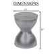 Industrial Style Hammered Texture Iron Stool with Hourglass Shaped Body, Silver By The Urban Port