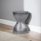 Industrial Style Hammered Texture Iron Stool with Hourglass Shaped Body, Silver By The Urban Port