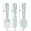 26169 Artistic Cutlery Wall Decor In Metal, Set of Three, Silver-Benzara