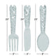 26169 Artistic Cutlery Wall Decor In Metal, Set of Three, Silver-Benzara