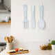 26169 Artistic Cutlery Wall Decor In Metal, Set of Three, Silver-Benzara
