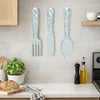 26169 Artistic Cutlery Wall Decor In Metal, Set of Three, Silver-Benzara