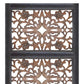 Rectangular Wall Panel with Intricate Floral Carvings, Burnt Black The Urban Port