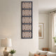 Rectangular Wall Panel with Intricate Floral Carvings, Burnt Black The Urban Port