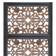Rectangular Wall Panel with Intricate Floral Carvings, Burnt Black The Urban Port