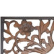 Rectangular Wall Panel with Intricate Floral Carvings, Burnt Black The Urban Port