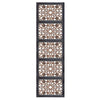 Rectangular Wall Panel with Intricate Floral Carvings, Burnt Black The Urban Port