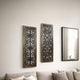 Benzara Floral Hand Carved Wooden Wall Panels, Assortment of Two, Brown
