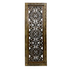 Benzara Floral Hand Carved Wooden Wall Panels, Assortment of Two, Brown