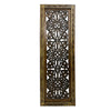 Benzara Floral Hand Carved Wooden Wall Panels Assortment of Two Brown BM01881
