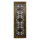 Benzara Floral Hand Carved Wooden Wall Panels, Assortment of Two, Brown