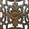 Benzara Floral Hand Carved Wooden Wall Panels, Assortment of Two, Brown