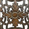 Benzara Floral Hand Carved Wooden Wall Panels Assortment of Two Brown BM01881