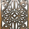 Benzara Floral Hand Carved Wooden Wall Panels, Assortment of Two, Brown