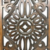Benzara Floral Hand Carved Wooden Wall Panels Assortment of Two Brown BM01881