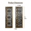 Benzara Floral Hand Carved Wooden Wall Panels Assortment of Two Brown BM01881