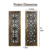 Benzara Floral Hand Carved Wooden Wall Panels, Assortment of Two, Brown