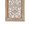 Rectangular Mango Wood Wall Panel Hand Crafted With Intricate Carving White and Brown The Urban Port 34130