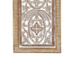Rectangular Mango Wood Wall Panel Hand Crafted With Intricate Carving White and Brown The Urban Port 34130