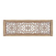 Rectangular Mango Wood Wall Panel Hand Crafted With Intricate Carving White and Brown The Urban Port 34130