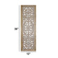 Rectangular Mango Wood Wall Panel Hand Crafted With Intricate Carving, White and Brown The Urban Port
