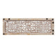 Rectangular Mango Wood Wall Panel Hand Crafted With Intricate Carving White and Brown The Urban Port 34130