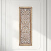 Rectangular Mango Wood Wall Panel Hand Crafted With Intricate Carving White and Brown The Urban Port 34130