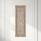Rectangular Mango Wood Wall Panel Hand Crafted With Intricate Carving White and Brown The Urban Port 34130